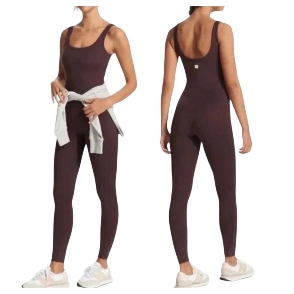 Vuori Women's Halo Essential Jumpsuit S Mahogany Heather One Piece Dresmknit